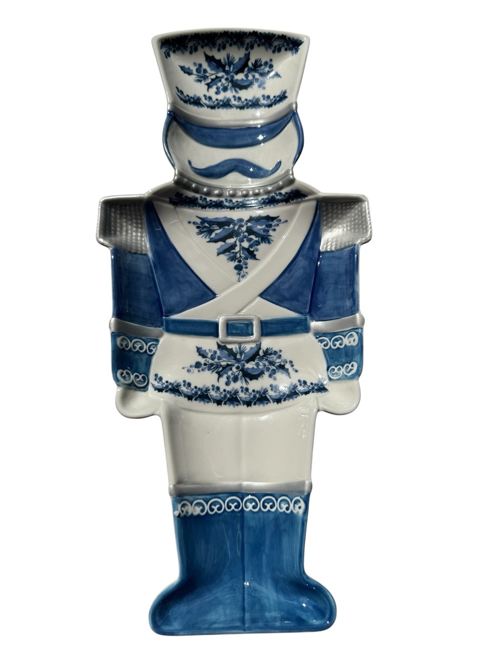 Southern Living Stoneware Serving Platter Blue White Chinoiserie Nutcracker